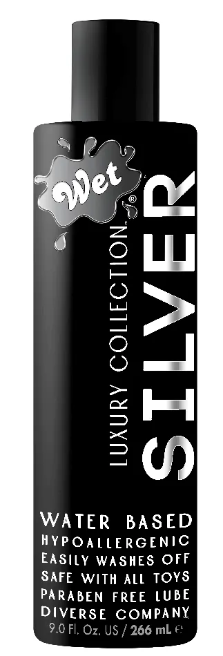 Wet Silver Luxury Water Based Lubricant 9 Fl Oz Wet Lubricants