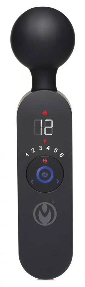 XR Brands Master Series Vibrators Thunder Wand 72x Silicone Heating Wand Massager Black