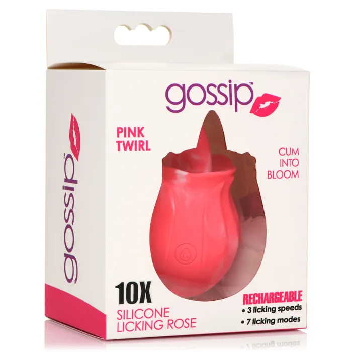 10X Pink Twirl Silicone Licking Rose Curve Toys Vibrators