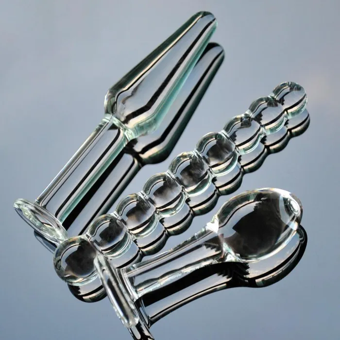 3 PIECE TRANSPARENT PYREX GLASS PLUG SET pluglust Anal