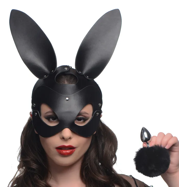 Anal XR Brands Bunny Tail Anal Plug and Mask Set