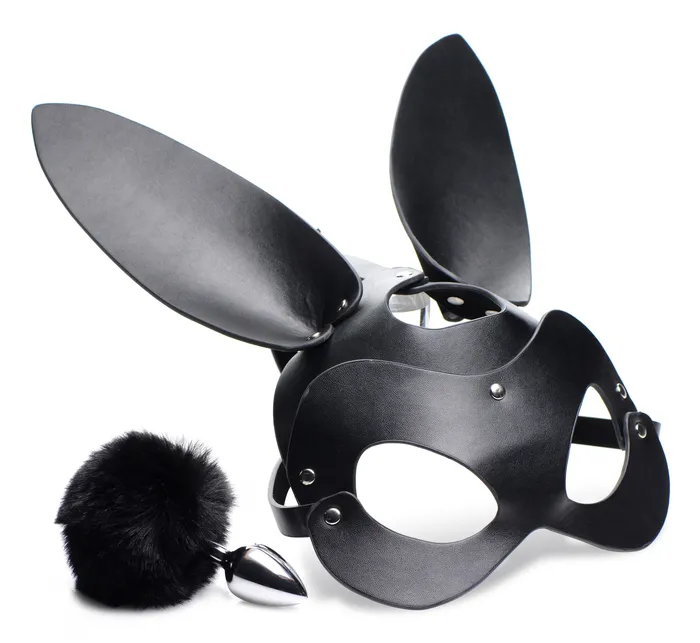 Anal XR Brands Bunny Tail Anal Plug and Mask Set