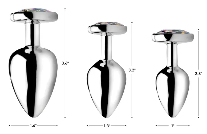 Anal XR Brands Rainbow Prism Heart Anal Plug Small