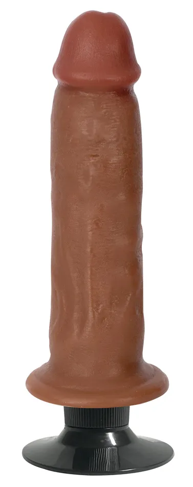Curve Toys Anal Jock Dark Bareskin Vibrating Dildo 7 Inch