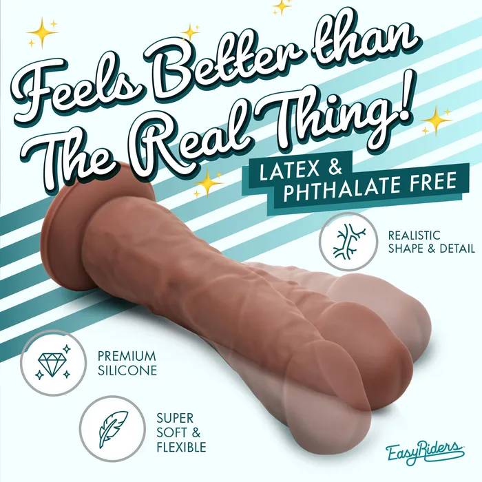 Curve Toys Dildos Easy Riders 7 Inch Silicone Dildo Dark