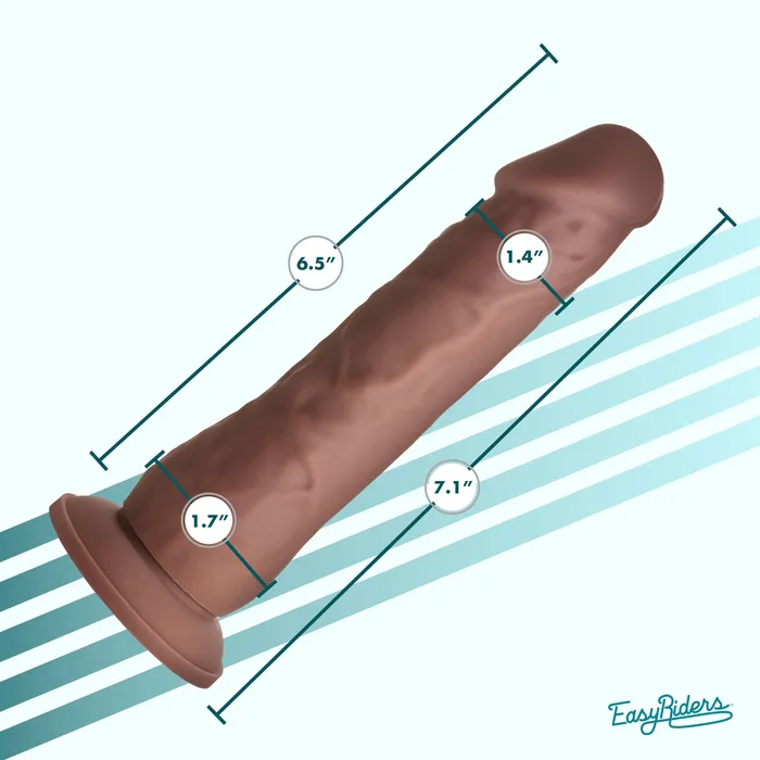 Curve Toys Dildos Easy Riders 7 Inch Silicone Dildo Dark