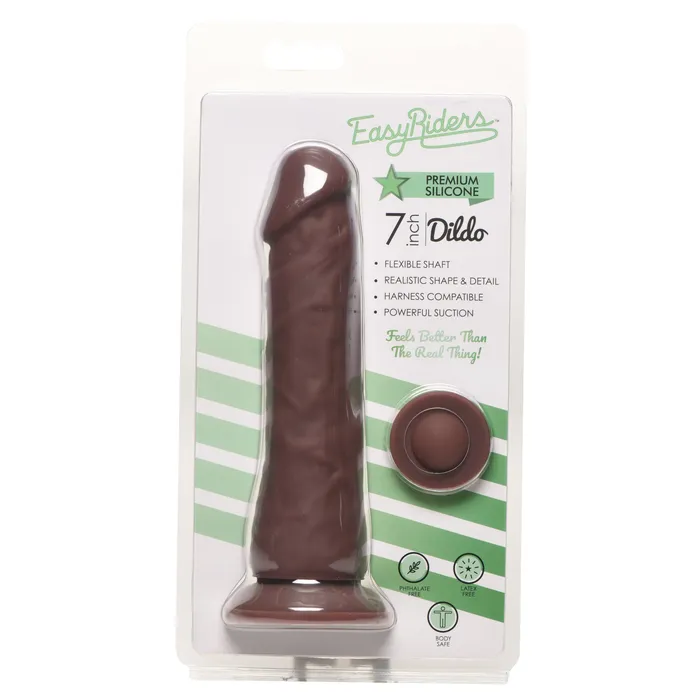 Curve Toys Dildos Easy Riders 7 Inch Silicone Dildo Dark