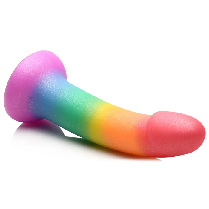 Curve Toys Dildos Phallic Rainbow Silicone Dildo