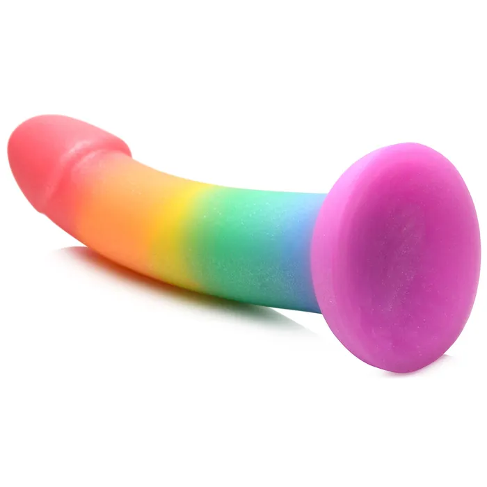 Curve Toys Dildos Phallic Rainbow Silicone Dildo