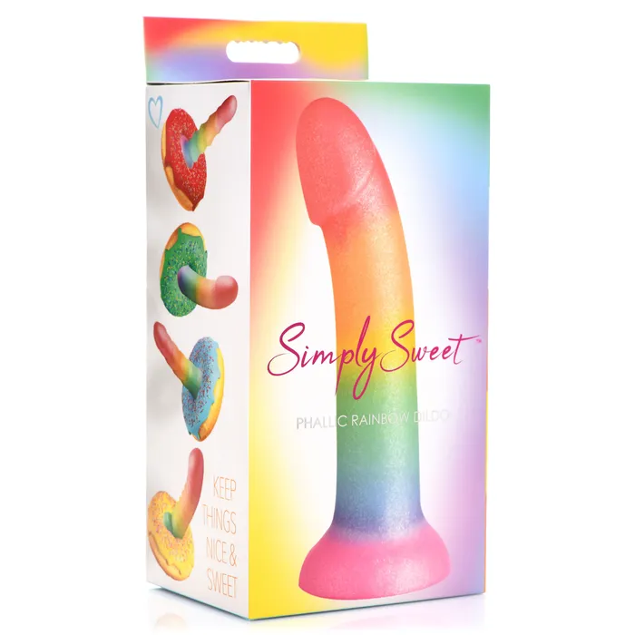 Curve Toys Dildos Phallic Rainbow Silicone Dildo