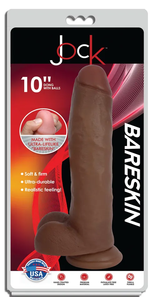 Curve Toys Jock Dark Bareskin Dildo with Balls 10 Inch Dildos Curve Toys Jock Dark Bareskin Dildo with Balls 10 Inch Dildos