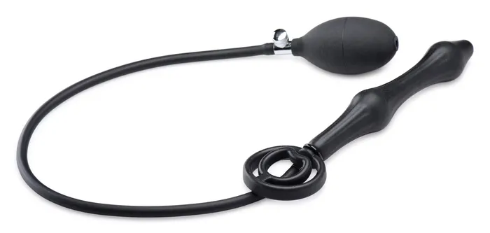 Devils Rattle Inflatable Silicone Anal Plug with Cock and Ball Ring XR Brands Male Sex Toys