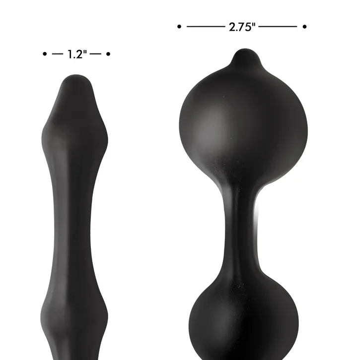 Devils Rattle Inflatable Silicone Anal Plug with Cock and Ball Ring XR Brands Male Sex Toys