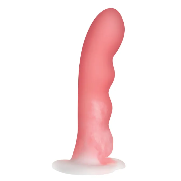 Dildos Curve Toys Wavy Silicone Pink and White Dildo