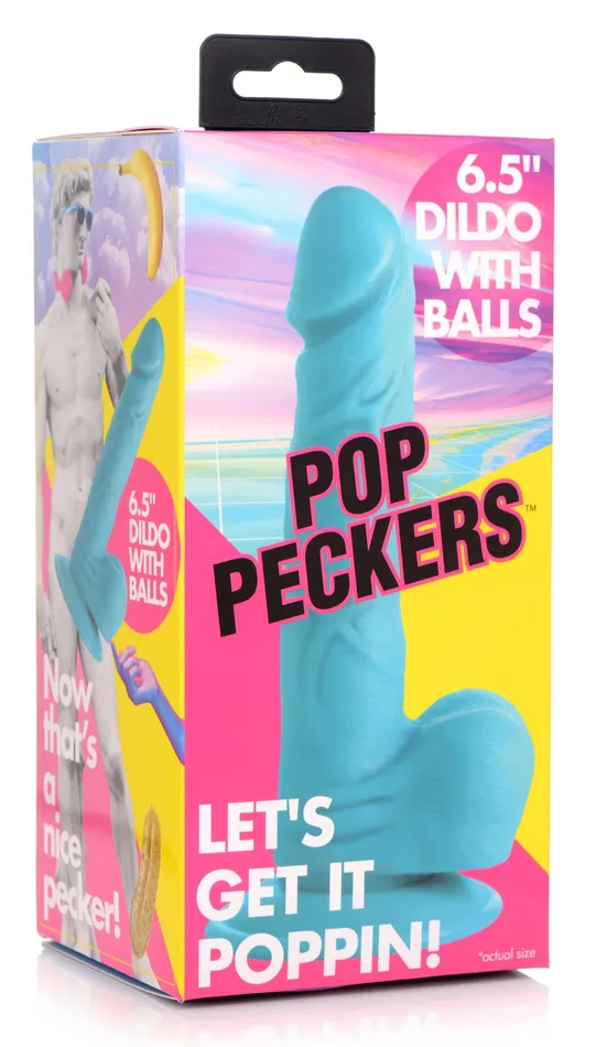 Dildos XR Brands 65 Inch Dildo with Balls Blue