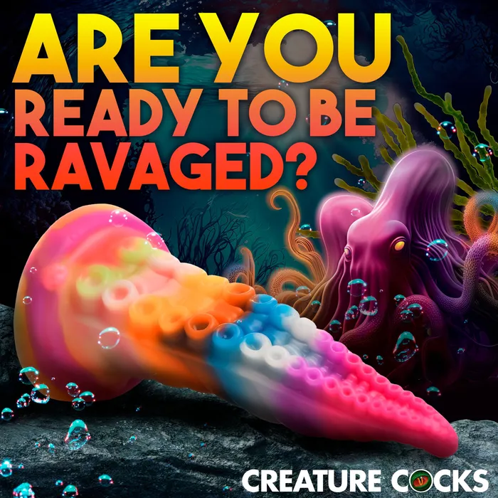 Dildos XR Brands Luminoctopus GlowInTheDark Tentacle Silicone Dildo