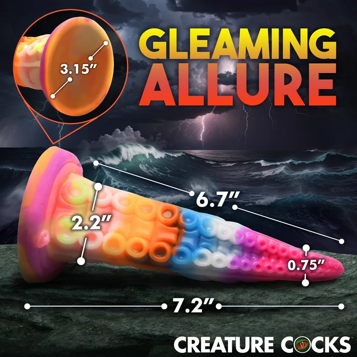 Dildos XR Brands Luminoctopus GlowInTheDark Tentacle Silicone Dildo