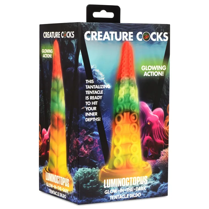 Dildos XR Brands Luminoctopus GlowInTheDark Tentacle Silicone Dildo
