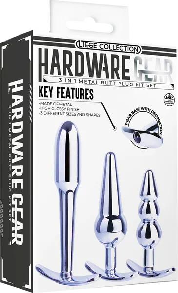 Excellent Power 3 in 1 Metal Butt Plug Kit Set Anal