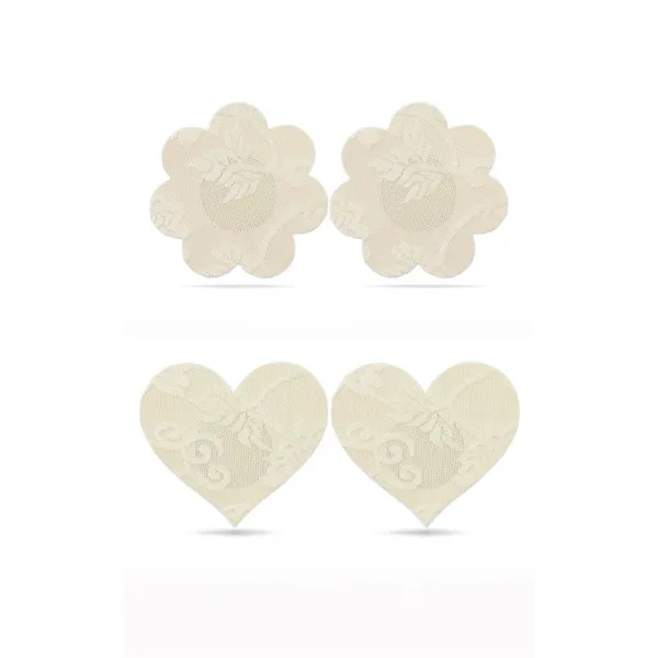 Female Sex Toys Lace Heart Flower Nipple Pasties 2pk One Stop Adult Shop