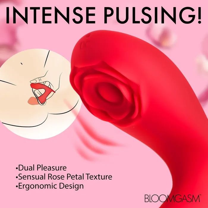 Female Sex Toys Rose Touch Pulsing Silicone Finger Vibrator XR Brands