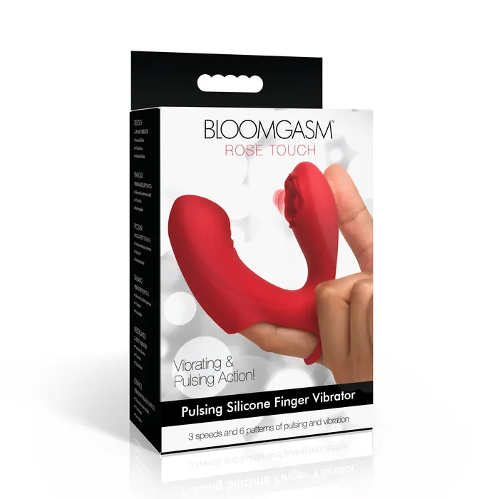 Female Sex Toys Rose Touch Pulsing Silicone Finger Vibrator XR Brands