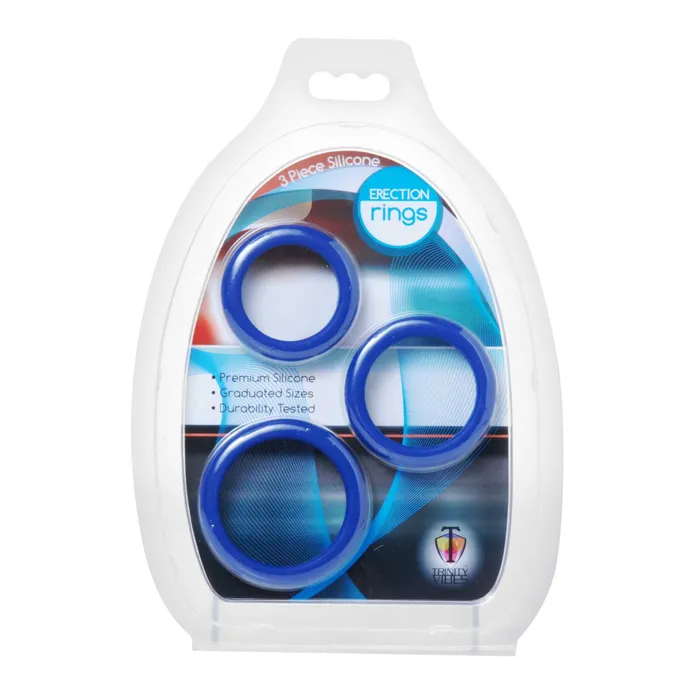 Female Sex Toys XR Brands 3 Piece Silicone Erection Rings