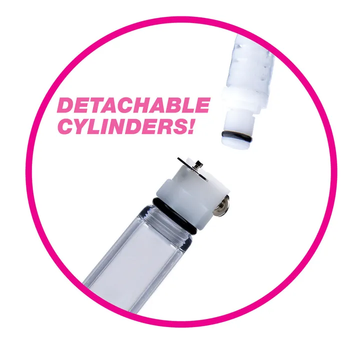 Female Sex Toys XR Brands Nipple Pumping System with Dual Detachable Acrylic Cylinders