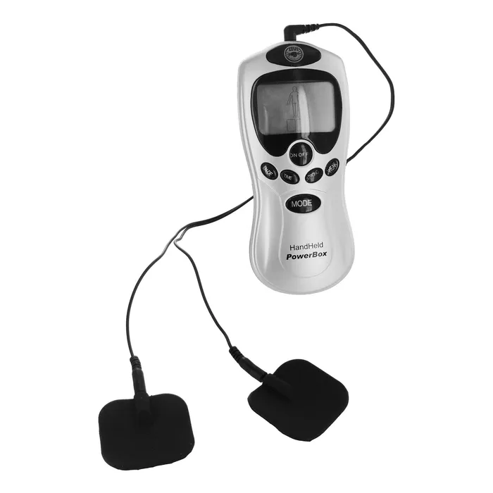 Female Sex Toys XR Brands Zeus Handheld 8 Mode Power Box with Black Pads