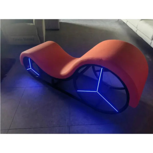 Kama Sutra Mebon Chaise Love Lounge Orange with Metal Frame and LED OSAS Male Sex Toys