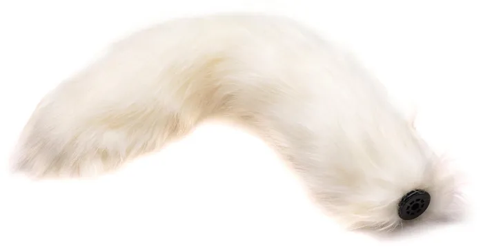 Large Vibrating Anal Plug with Interchangeable Fox Tail White XR Brands Male Sex Toys