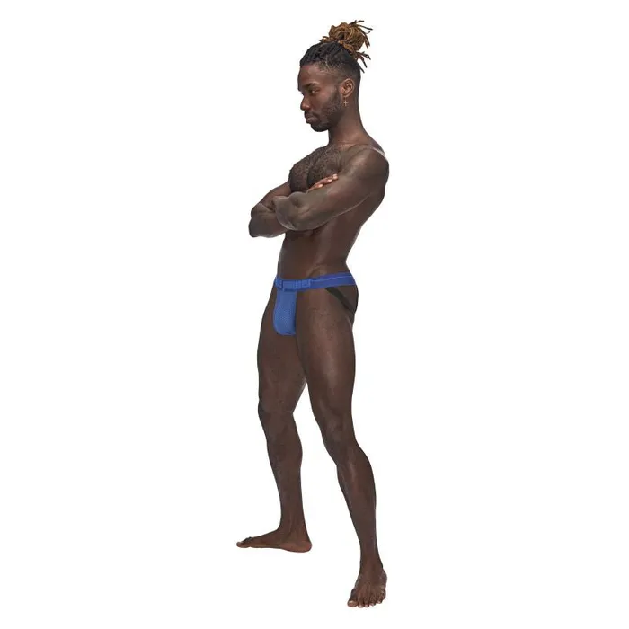 Male Power Sexagon Micro V Thong Blue Male Power Vibrators