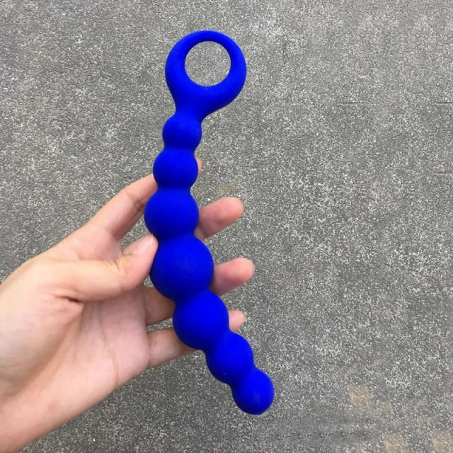 Male Sex Toys Anal Beads Silicone With Finger Handle PlugLust