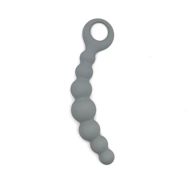 Male Sex Toys Anal Beads Silicone With Finger Handle PlugLust