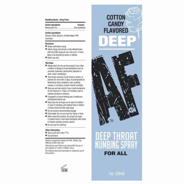 Male Sex Toys OSAS Deep AF Deep Throat Spray Cotton Candy 29ml Male Sex Toys OSAS Deep AF Deep Throat Spray Cotton Candy 29ml
