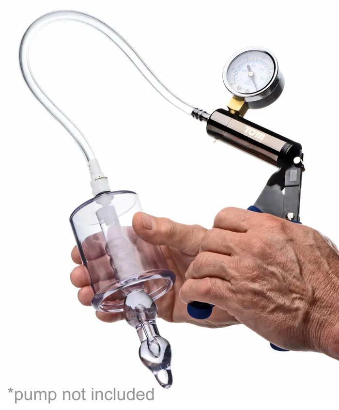 Male Sex Toys XR Brands Anal Pump Cylinder with Stimulator Shaft