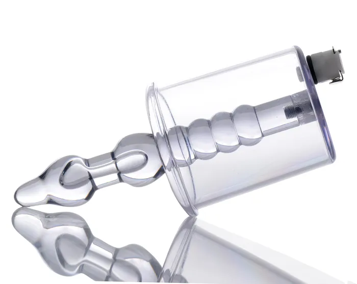 Male Sex Toys XR Brands Anal Pump Cylinder with Stimulator Shaft