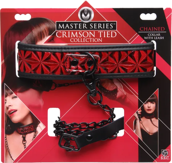 Male Sex Toys Xr Brands Crimson Tied Collar With Leash