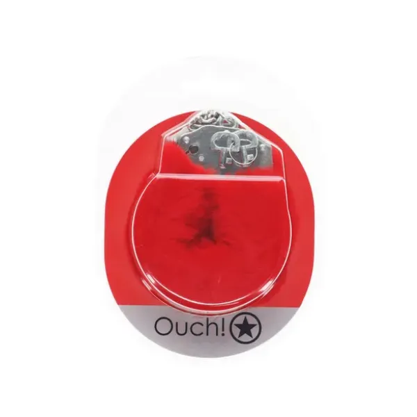 OUCH HeavyDuty Fluffy Cuffs Red OSAS Couples OUCH HeavyDuty Fluffy Cuffs Red OSAS Couples