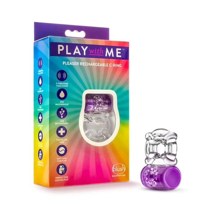 Play With Me Play with Me Pleaser Rechargeable C Ring Purple Couples