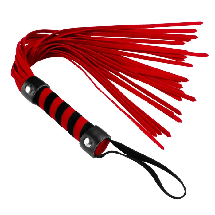 Short Suede Flogger Red XR Brands Vibrators