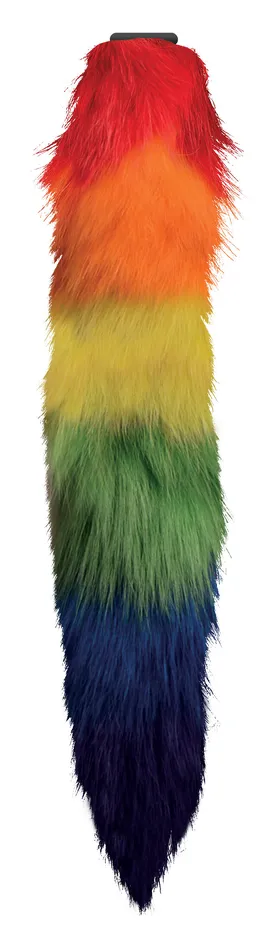 Small Vibrating Anal Plug with Interchangeable Fox Tail Rainbow XR Brands Male Sex Toys