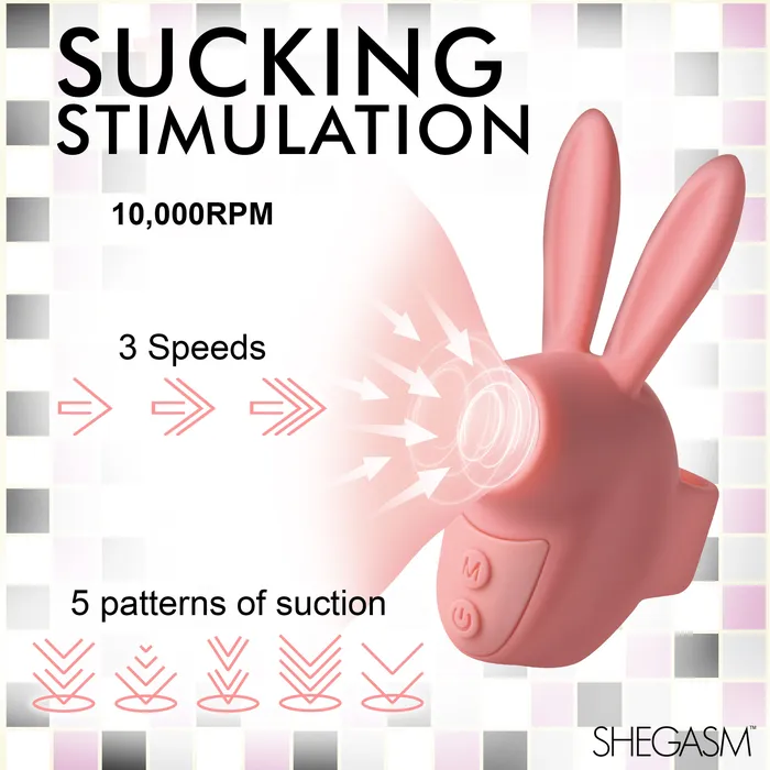 Sucky Bunny Clit Stimulator Pink XR Brands Vibrators