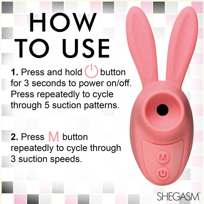 Sucky Bunny Clit Stimulator Pink XR Brands Vibrators