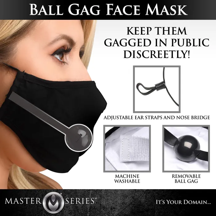 Under Cover Ball Gag Face Mask XR Brands Male Sex Toys