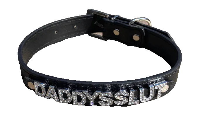 Vibrators Cat House Riot Daddys Slut Rhinestone Collar Choose Your Color