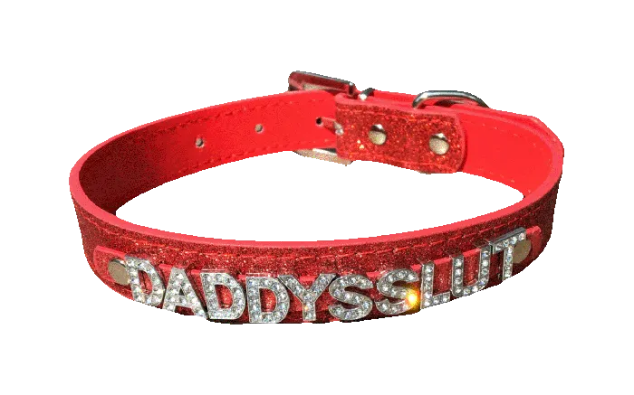 Vibrators Cat House Riot Daddys Slut Rhinestone Collar Choose Your Color