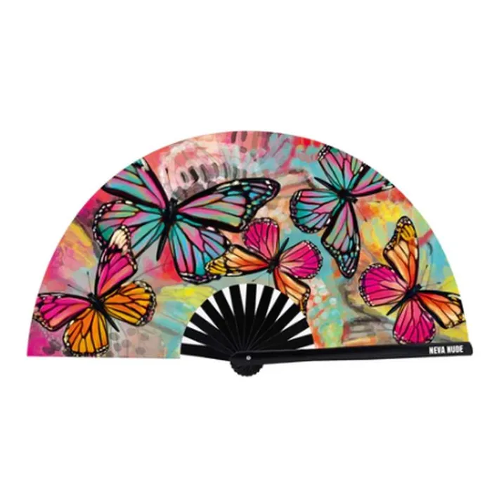 Vibrators Neva Nude Flutter By Butterfly Blacklight Folding Fan