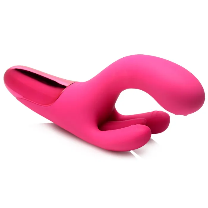 Vibrators XR Brands 10X Triple Rabbit Silicone Vibrator Pink