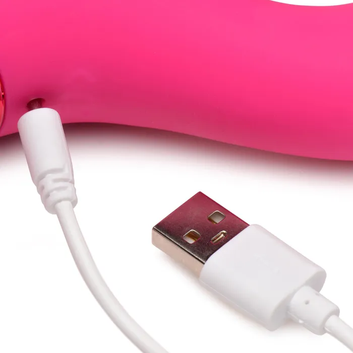 Vibrators XR Brands 10X Triple Rabbit Silicone Vibrator Pink